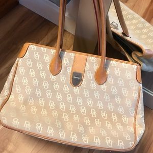 Dooney & Bourke canvas hobo leather tote